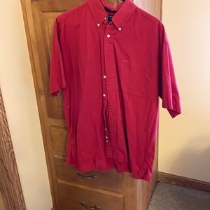 Red  large  casual dress short sleeve shirt